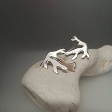 Load image into Gallery viewer, Seaweed frond stud earrings in sterling silver handmade by Sharon McSwiney