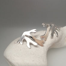 Load image into Gallery viewer, Seaweed frond stud earrings in sterling silver handmade by Sharon McSwiney