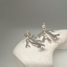Load image into Gallery viewer, Seaweed frond stud earrings in sterling silver handmade by Sharon McSwiney