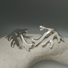 Load image into Gallery viewer, Seaweed frond stud earrings in sterling silver handmade by Sharon McSwiney