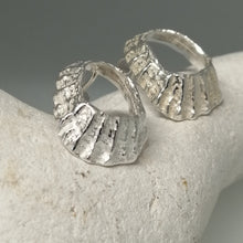 Load image into Gallery viewer, Godrevy limpet silver shell stud earrings handmade by Sharon McSwiney