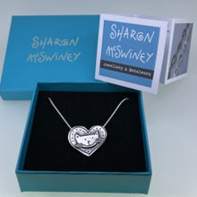 Load image into Gallery viewer, Large heart & cat necklace