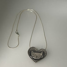 Load image into Gallery viewer, Large heart & cat necklace