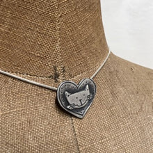 Load image into Gallery viewer, Large heart & cat necklace