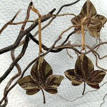 Load image into Gallery viewer, Ivy leaf decoration in brass handmade by Sharon McSwiney

