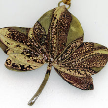 Load image into Gallery viewer, Ivy leaf decoration in brass handmade by Sharon McSwiney
