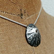 Load image into Gallery viewer, Oxidised silver Sennen Cove pendant necklace handmade by Sharon McSwiney, St Ives