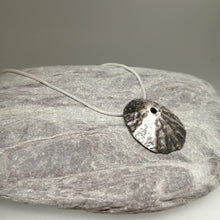 Load image into Gallery viewer, Oxidised silver Sennen Cove pendant necklace handmade by Sharon McSwiney, St Ives