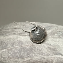 Load image into Gallery viewer, Oxidised silver Sennen Cove pendant necklace handmade by Sharon McSwiney, St Ives