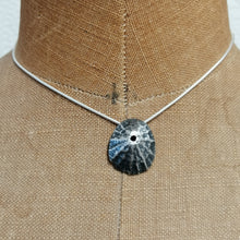 Load image into Gallery viewer, Oxidised silver Sennen Cove pendant necklace handmade by Sharon McSwiney, St Ives