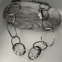Load image into Gallery viewer, Loopy limpet oxidised necklace pendant
