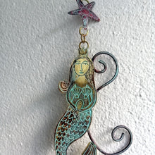 Load image into Gallery viewer, mermaid metalwork by Sharon McSwiney in etched brass
