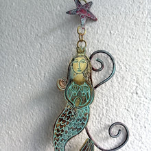 Load image into Gallery viewer, mermaid metalwork by Sharon McSwiney in etched brass