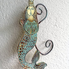 Load image into Gallery viewer, mermaid metalwork by Sharon McSwiney in etched brass