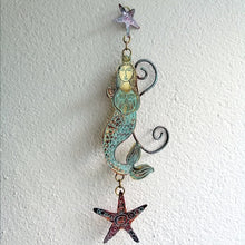 Load image into Gallery viewer, mermaid metalwork by Sharon McSwiney in etched brass