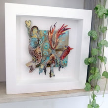 Load image into Gallery viewer, Framed mermaid with heart picture handmade in St Ives by Sharon McSwiney
