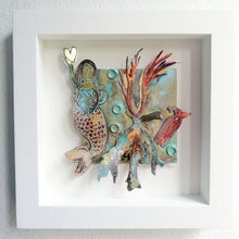 Load image into Gallery viewer, Framed mermaid with heart picture handmade in St Ives by Sharon McSwiney