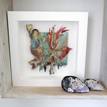 Load image into Gallery viewer, Framed mermaid with heart picture handmade in St Ives by Sharon McSwiney