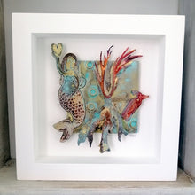 Load image into Gallery viewer, Framed mermaid with heart picture handmade in St Ives by Sharon McSwiney
