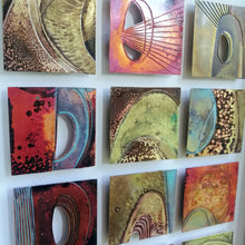 Load image into Gallery viewer, Textured metalwork squares individually handmade by Sharon McSwiney