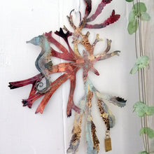 Load image into Gallery viewer, Seaweed &amp; seahorse wall art in copper &amp; brass handmade by Sharon McSwiney
