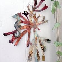 Load image into Gallery viewer, Seaweed & seahorse wall art in copper & brass handmade by Sharon McSwiney
