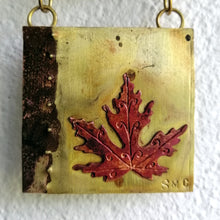 Load image into Gallery viewer, Mini panel with leaf decorations in copper & brass handmade by Sharon McSwiney