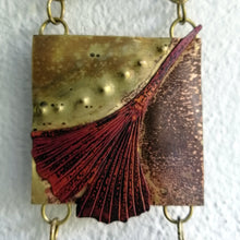 Load image into Gallery viewer, Mini panel with leaf decorations in copper & brass handmade by Sharon McSwiney