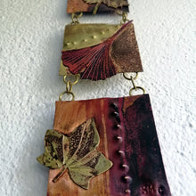 Load image into Gallery viewer, Mini panel with leaf decorations in copper & brass handmade by Sharon McSwiney