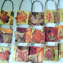 Load image into Gallery viewer, Mini panel with leaf decorations in copper & brass handmade by Sharon McSwiney