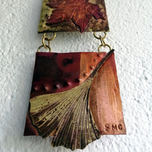 Load image into Gallery viewer, Mini panel with leaf decorations in copper & brass handmade by Sharon McSwiney