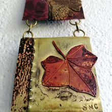 Load image into Gallery viewer, Mini panel with leaf decorations in copper & brass handmade by Sharon McSwiney