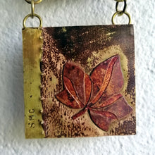 Load image into Gallery viewer, Mini panel with leaf decorations in copper & brass handmade by Sharon McSwiney