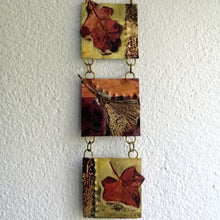 Load image into Gallery viewer, Mini panel with leaf decorations in copper & brass handmade by Sharon McSwiney