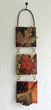 Load image into Gallery viewer, Mini metalwork panel with leaf decorations in copper & brass handmade by Sharon McSwiney