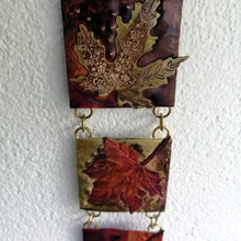 Load image into Gallery viewer, Mini panel with leaf decorations in copper & brass handmade by Sharon McSwiney