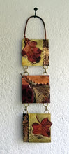 Load image into Gallery viewer, Mini metalwork panel with leaf decorations in copper & brass handmade by Sharon McSwiney