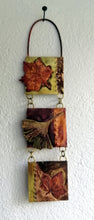 Load image into Gallery viewer, Mini metalwork panel with leaf decorations in copper & brass handmade by Sharon McSwiney