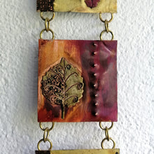 Load image into Gallery viewer, Mini panel with leaf decorations in copper & brass handmade by Sharon McSwiney