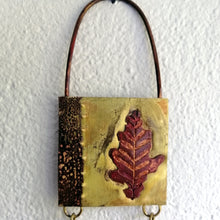 Load image into Gallery viewer, Mini panel with leaf decorations in copper &amp; brass handmade by Sharon McSwiney
