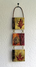 Load image into Gallery viewer, Mini metalwork panel with leaf decorations in copper & brass handmade by Sharon McSwiney