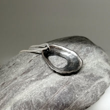 Load image into Gallery viewer, reverse side of a oxidised silver large Godrevy limpet shell necklace handmade by Sharon McSwiney
