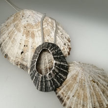 Load image into Gallery viewer, oxidised silver large Godrevy limpet shell necklace handmade by Sharon McSwiney