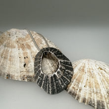 Load image into Gallery viewer, oxidised silver large Godrevy limpet shell necklace handmade by Sharon McSwiney