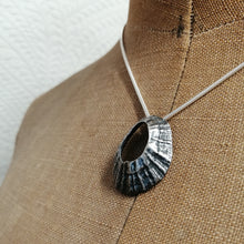 Load image into Gallery viewer, oxidised silver large Godrevy limpet shell necklace handmade by Sharon McSwiney