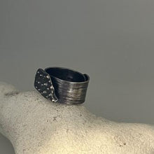 Load image into Gallery viewer, Porthmeor oxidised urchin fragment adjustable ring