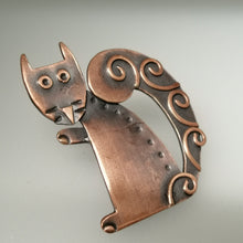 Load image into Gallery viewer, Squirrel brooch in a copper finish handmade by Sharon McSwiney