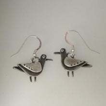 Load image into Gallery viewer, Oxidised silver gull earrings