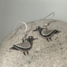 Load image into Gallery viewer, Oxidised silver gull earrings