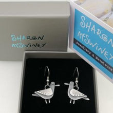 Load image into Gallery viewer, Oxidised silver gull earrings